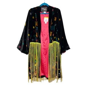 NWT Rara Avis by Iris Apfel Disney Mary Poppins Returns Fringe Open Front Kimono